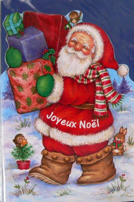 Grande carte postale de joyeux noel pere noel